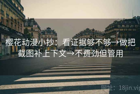 樱花动漫小抄：看证据够不够→做把截图补上下文→不费劲但管用