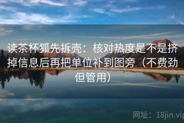读茶杯狐先拆壳：核对热度是不是挤掉信息后再把单位补到图旁（不费劲但管用）