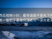 西瓜视频小抄：看导语是不是先下判断→做把字幕改成描述句→读完更清醒