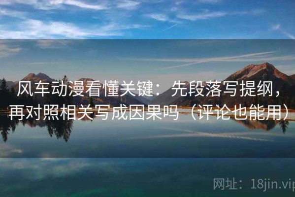 风车动漫看懂关键：先段落写提纲，再对照相关写成因果吗（评论也能用）