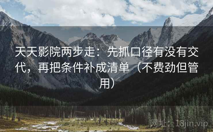 天天影院两步走：先抓口径有没有交代，再把条件补成清单（不费劲但管用）