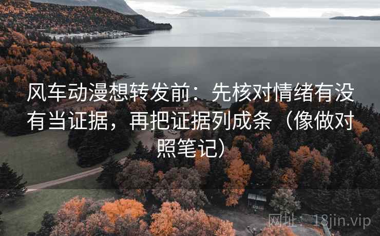 风车动漫想转发前：先核对情绪有没有当证据，再把证据列成条（像做对照笔记）