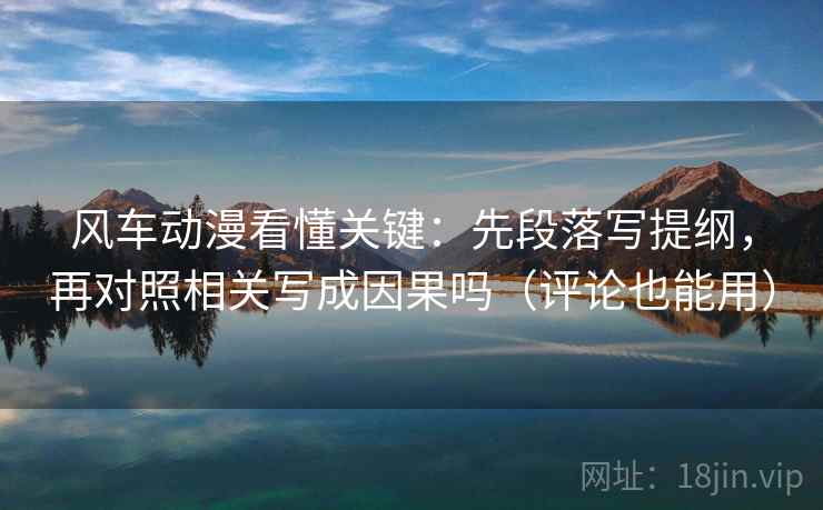 风车动漫看懂关键：先段落写提纲，再对照相关写成因果吗（评论也能用）